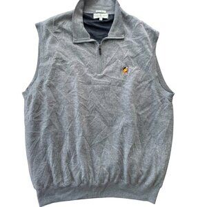 Fairway & Greene Grey Men's Merino Wool 1/4 Zip Sleeveless Golf Vest XXL